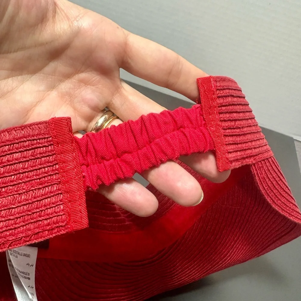 I.N.C. International Concept Solid Straw Red Visor